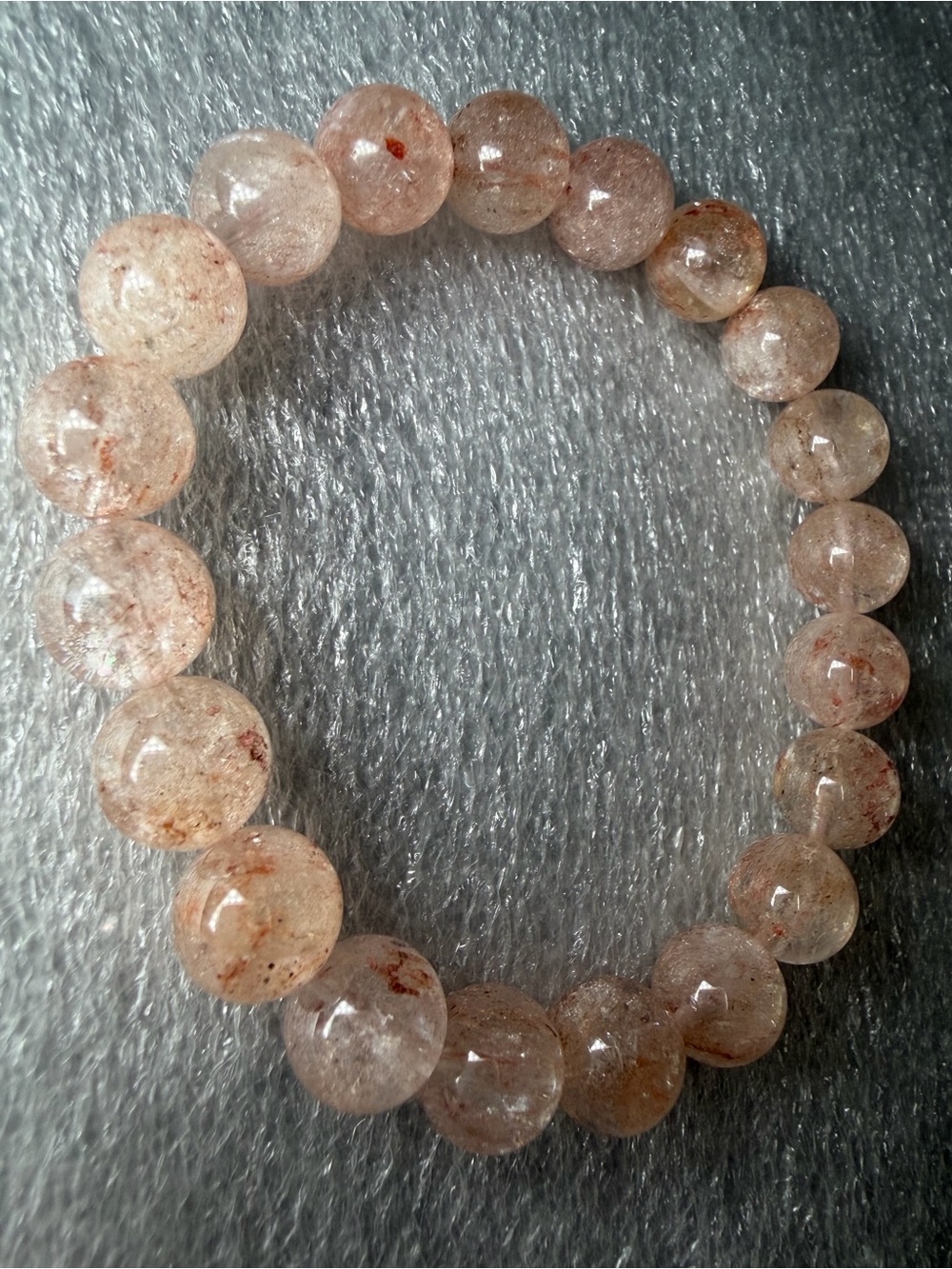 Beautiful 10MM Red Herkimer Diamond Natural Crystal Bracelet